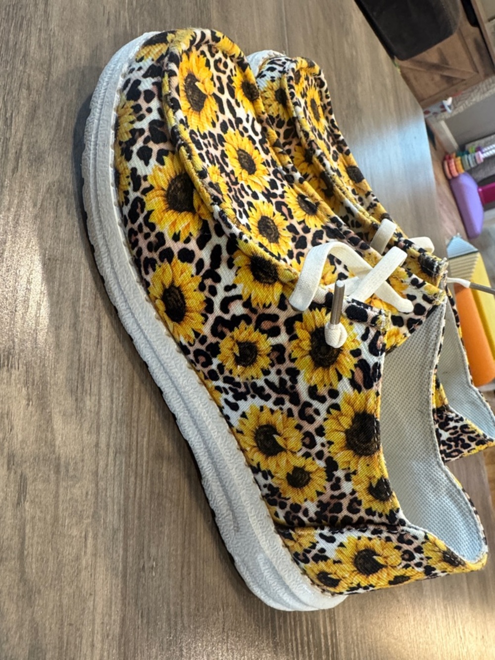 Sunflower Print Casual Sneakers - Yellow